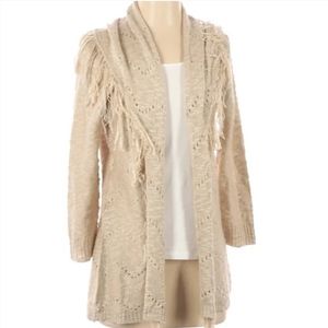 Womens Fringe Sweater Cardigan Karen Heart Anthropologie style size small long